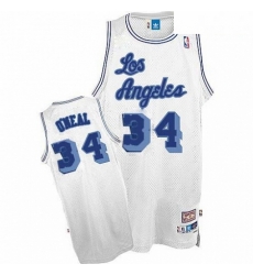 Mens Nike Los Angeles Lakers 34 Shaquille ONeal Authentic White Throwback NBA Jersey Mens Nike Los Angeles Lakers 34 Shaquille ONeal Authentic White Throwback NBA Jersey