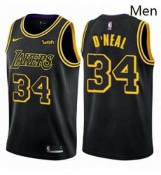 Mens Nike Los Angeles Lakers 34 Shaquille ONeal Swingman Black City Edition NBA Jersey Mens Nike Los Angeles Lakers 34 Shaquille ONeal Swingman Black City Edition NBA Jersey