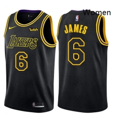 Women Nike Los Angeles Lakers 6 LeBron James Black Women NBA Swingman City Edition Jersey Women Nike Los Angeles Lakers 6 LeBron James Black Women NBA Swingman City Edition Jersey