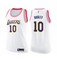 Womens Los Angeles Lakers 10 Jared Dudley Swingman White Pink Fashion Basketball Jersey Womens Los Angeles Lakers 10 Jared Dudley Swingman White Pink Fashion Basketball Jersey