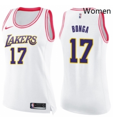 Womens Nike Los Angeles Lakers 17 Isaac Bonga Swingman White Pink Fashion NBA Jersey Womens Nike Los Angeles Lakers 17 Isaac Bonga Swingman White Pink Fashion NBA Jersey