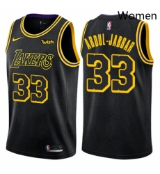 Womens Nike Los Angeles Lakers 33 Kareem Abdul Jabbar Swingman Black NBA Jersey City Edition Womens Nike Los Angeles Lakers 33 Kareem Abdul Jabbar Swingman Black NBA Jersey City Edition