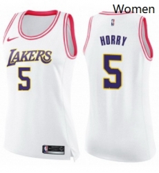 Womens Nike Los Angeles Lakers 5 Robert Horry Swingman WhitePink Fashion NBA Jersey Womens Nike Los Angeles Lakers 5 Robert Horry Swingman WhitePink Fashion NBA Jersey