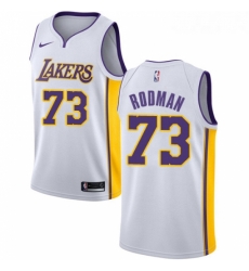 Womens Nike Los Angeles Lakers 73 Dennis Rodman Swingman White NBA Jersey Association Edition Womens Nike Los Angeles Lakers 73 Dennis Rodman Swingman White NBA Jersey Association Edition
