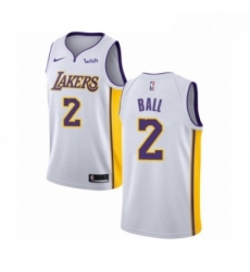 Youth Los Angeles Lakers 2 Lonzo Ball Swingman White Basketball Jersey Association Edition Youth Los Angeles Lakers 2 Lonzo Ball Swingman White Basketball Jersey Association Edition
