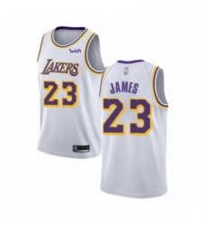 Youth Los Angeles Lakers 23 LeBron James Swingman White Basketball Jerseys Association Edition Youth Los Angeles Lakers 23 LeBron James Swingman White Basketball Jerseys Association Edition