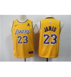 Youth Los Angeles Lakers 23 LeBron James Yellow Stitched Basketball Jersey Youth Los Angeles Lakers 23 LeBron James Yellow Stitched Basketball Jersey