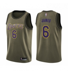 Youth Los Angeles Lakers 6 LeBron James Swingman Green Salute to Service Basketball Jersey Youth Los Angeles Lakers 6 LeBron James Swingman Green Salute to Service Basketball Jersey