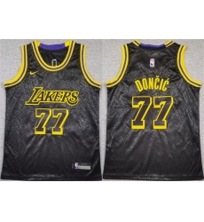 Youth Los Angeles Lakers 77 Luka Doncic Black 2025 City Edition Stitched Basketball Jersey