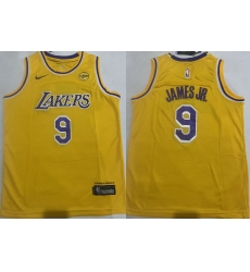 Youth Los Angeles Lakers 9 Bronny James Jr Yellow Stitched Basketball Jersey Youth Los Angeles Lakers 9 Bronny James Jr Yellow Stitched Basketball Jersey