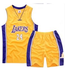 Youth NBA Los Angeles Lakers 24# Kobe Bryant Yellow Suit Sets Youth NBA Los Angeles Lakers 24# Kobe Bryant Yellow Suit Sets
