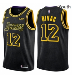 Youth Nike Los Angeles Lakers 12 Vlade Divac Swingman Black NBA Jersey City Edition Youth Nike Los Angeles Lakers 12 Vlade Divac Swingman Black NBA Jersey City Edition