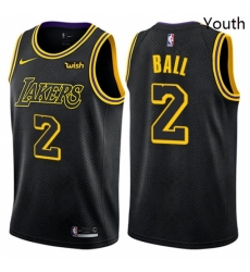 Youth Nike Los Angeles Lakers 2 Lonzo Ball Swingman Black NBA Jersey City Edition Youth Nike Los Angeles Lakers 2 Lonzo Ball Swingman Black NBA Jersey City Edition