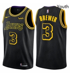 Youth Nike Los Angeles Lakers 3 Corey Brewer Swingman Black NBA Jersey City Edition Youth Nike Los Angeles Lakers 3 Corey Brewer Swingman Black NBA Jersey City Edition