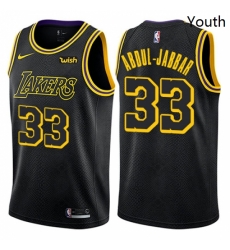 Youth Nike Los Angeles Lakers 33 Kareem Abdul Jabbar Swingman Black NBA Jersey City Edition Youth Nike Los Angeles Lakers 33 Kareem Abdul Jabbar Swingman Black NBA Jersey City Edition