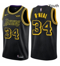 Youth Nike Los Angeles Lakers 34 Shaquille ONeal Swingman Black NBA Jersey City Editi Youth Nike Los Angeles Lakers 34 Shaquille ONeal Swingman Black NBA Jersey City Editi