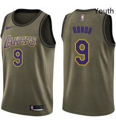 Youth Nike Los Angeles Lakers 9 Rajon Rondo Swingman Green Salute to Service NBA Jersey Youth Nike Los Angeles Lakers 9 Rajon Rondo Swingman Green Salute to Service NBA Jersey
