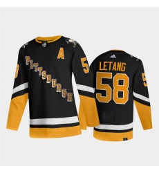 Men Pittsburgh Penguins 58 Kris Letang 2021 2022 Black Stitched Jersey Men Pittsburgh Penguins 58 Kris Letang 2021 2022 Black Stitched Jersey