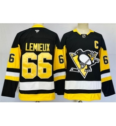 Men Pittsburgh Penguins 66 Mario Lemieux Black 2024 25 Home With C Patch Stitched Hockey Jersey Men Pittsburgh Penguins 66 Mario Lemieux Black 2024 25 Home With C Patch Stitched Hockey Jersey