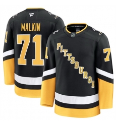 Men Pittsburgh Penguins 71 Evgeni Malkin Black 2024 25 Alternate Stitched Hockey Jersey Men Pittsburgh Penguins 71 Evgeni Malkin Black 2024 25 Alternate Stitched Hockey Jersey