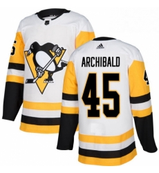 Mens Adidas Pittsburgh Penguins 45 Josh Archibald Authentic White Away NHL Jersey Mens Adidas Pittsburgh Penguins 45 Josh Archibald Authentic White Away NHL Jersey