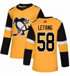 Mens Adidas Pittsburgh Penguins 58 Kris Letang Premier Gold Alternate NHL Jersey Mens Adidas Pittsburgh Penguins 58 Kris Letang Premier Gold Alternate NHL Jersey