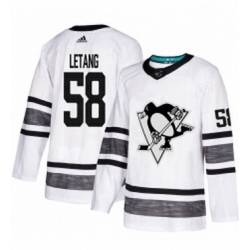 Mens Adidas Pittsburgh Penguins 58 Kris Letang White 2019 All Star Game Parley Authentic Stitched NHL Jersey 