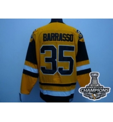 Mitchell 26Ness Penguins #35 Tom Barrasso Yellow 2017 Stanley Cup Finals Champions Stitched NHL Jersey Mitchell 26Ness Penguins #35 Tom Barrasso Yellow 2017 Stanley Cup Finals Champions Stitched NHL Jersey