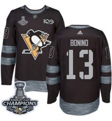 Penguins #13 Nick Bonino Black 1917 2017 100th Anniversary Stanley Cup Finals Champions Stitched NHL Jersey Penguins #13 Nick Bonino Black 1917 2017 100th Anniversary Stanley Cup Finals Champions Stitched NHL Jersey