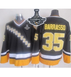 Penguins #35 Tom Barrasso Black Yellow CCM Throwback 2017 Stanley Cup Finals Champions Stitched NHL Jersey Penguins #35 Tom Barrasso Black Yellow CCM Throwback 2017 Stanley Cup Finals Champions Stitched NHL Jersey