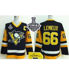 Penguins #66 Mario Lemieux Black CCM Throwback Autographed 2017 Stanley Cup Final Patch Stitched NHL Jersey Penguins #66 Mario Lemieux Black CCM Throwback Autographed 2017 Stanley Cup Final Patch Stitched NHL Jersey