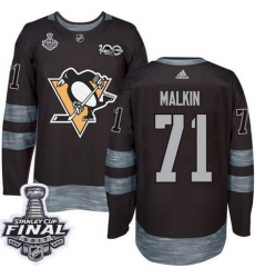 Penguins #71 Evgeni Malkin Black 1917 2017 100th Anniversary Stanley Cup Final Patch Stitched NHL Jersey Penguins #71 Evgeni Malkin Black 1917 2017 100th Anniversary Stanley Cup Final Patch Stitched NHL Jersey