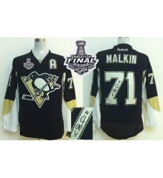 Penguins #71 Evgeni Malkin Black Autographed 2017 Stanley Cup Final Patch Stitched NHL Jersey Penguins #71 Evgeni Malkin Black Autographed 2017 Stanley Cup Final Patch Stitched NHL Jersey