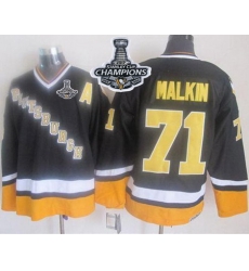 Penguins #71 Evgeni Malkin Black Yellow CCM Throwback 2017 Stanley Cup Finals Champions Stitched NHL Jersey Penguins #71 Evgeni Malkin Black Yellow CCM Throwback 2017 Stanley Cup Finals Champions Stitched NHL Jersey