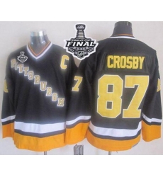 Penguins #87 Sidney Crosby Black Yellow CCM Throwback 2017 Stanley Cup Final Patch Stitched NHL Jersey Penguins #87 Sidney Crosby Black Yellow CCM Throwback 2017 Stanley Cup Final Patch Stitched NHL Jersey