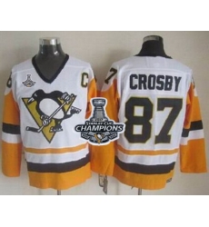 Penguins #87 Sidney Crosby White Black CCM Throwback 2017 Stanley Cup Finals Champions Stitched NHL Jersey Penguins #87 Sidney Crosby White Black CCM Throwback 2017 Stanley Cup Finals Champions Stitched NHL Jersey