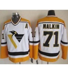 Pittsburgh Penguins #71 Evgeni Malkin White&Yellow CCM Throwback Stitched NHL Jersey Pittsburgh Penguins #71 Evgeni Malkin White&Yellow CCM Throwback Stitched NHL Jersey
