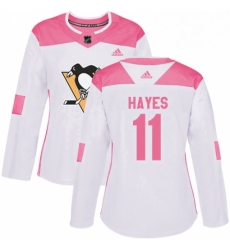 Womens Adidas Pittsburgh Penguins 11 Jimmy Hayes Authentic White Pink Fashion NHL Jersey Womens Adidas Pittsburgh Penguins 11 Jimmy Hayes Authentic White Pink Fashion NHL Jersey