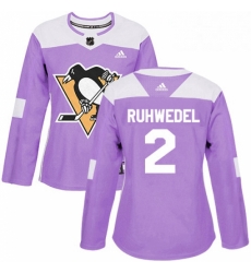Womens Adidas Pittsburgh Penguins 2 Chad Ruhwedel Authentic Purple Fights Cancer Practice NHL Jersey Womens Adidas Pittsburgh Penguins 2 Chad Ruhwedel Authentic Purple Fights Cancer Practice NHL Jersey