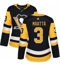 Womens Adidas Pittsburgh Penguins 3 Olli Maatta Authentic Black Home NHL Jersey Womens Adidas Pittsburgh Penguins 3 Olli Maatta Authentic Black Home NHL Jersey