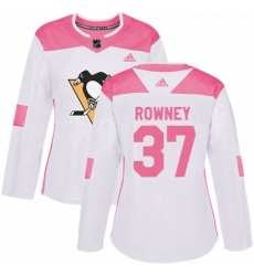 Womens Adidas Pittsburgh Penguins 37 Carter Rowney Authentic WhitePink Fashion NHL Jersey Womens Adidas Pittsburgh Penguins 37 Carter Rowney Authentic WhitePink Fashion NHL Jersey