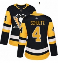 Womens Adidas Pittsburgh Penguins 4 Justin Schultz Authentic Black Home NHL Jersey Womens Adidas Pittsburgh Penguins 4 Justin Schultz Authentic Black Home NHL Jersey