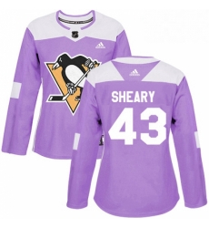 Womens Adidas Pittsburgh Penguins 43 Conor Sheary Authentic Purple Fights Cancer Practice NHL Jersey Womens Adidas Pittsburgh Penguins 43 Conor Sheary Authentic Purple Fights Cancer Practice NHL Jersey