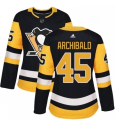 Womens Adidas Pittsburgh Penguins 45 Josh Archibald Authentic Black Home NHL Jersey Womens Adidas Pittsburgh Penguins 45 Josh Archibald Authentic Black Home NHL Jersey