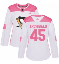 Womens Adidas Pittsburgh Penguins 45 Josh Archibald Authentic WhitePink Fashion NHL Jersey Womens Adidas Pittsburgh Penguins 45 Josh Archibald Authentic WhitePink Fashion NHL Jersey