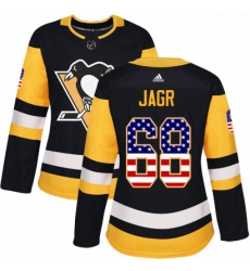 Womens Adidas Pittsburgh Penguins 68 Jaromir Jagr Authentic Black USA Flag Fashion NHL Jersey Womens Adidas Pittsburgh Penguins 68 Jaromir Jagr Authentic Black USA Flag Fashion NHL Jersey