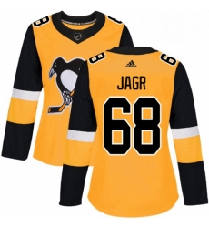 Womens Adidas Pittsburgh Penguins 68 Jaromir Jagr Authentic Gold Alternate NHL Jersey Womens Adidas Pittsburgh Penguins 68 Jaromir Jagr Authentic Gold Alternate NHL Jersey
