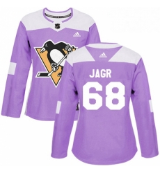Womens Adidas Pittsburgh Penguins 68 Jaromir Jagr Authentic Purple Fights Cancer Practice NHL Jersey Womens Adidas Pittsburgh Penguins 68 Jaromir Jagr Authentic Purple Fights Cancer Practice NHL Jersey