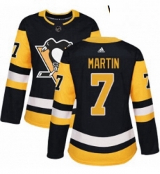 Womens Adidas Pittsburgh Penguins 7 Paul Martin Authentic Black Home NHL Jersey Womens Adidas Pittsburgh Penguins 7 Paul Martin Authentic Black Home NHL Jersey