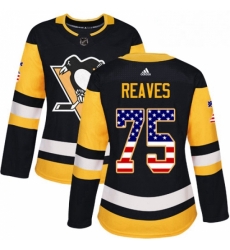 Womens Adidas Pittsburgh Penguins 75 Ryan Reaves Authentic Black USA Flag Fashion NHL Jersey Womens Adidas Pittsburgh Penguins 75 Ryan Reaves Authentic Black USA Flag Fashion NHL Jersey